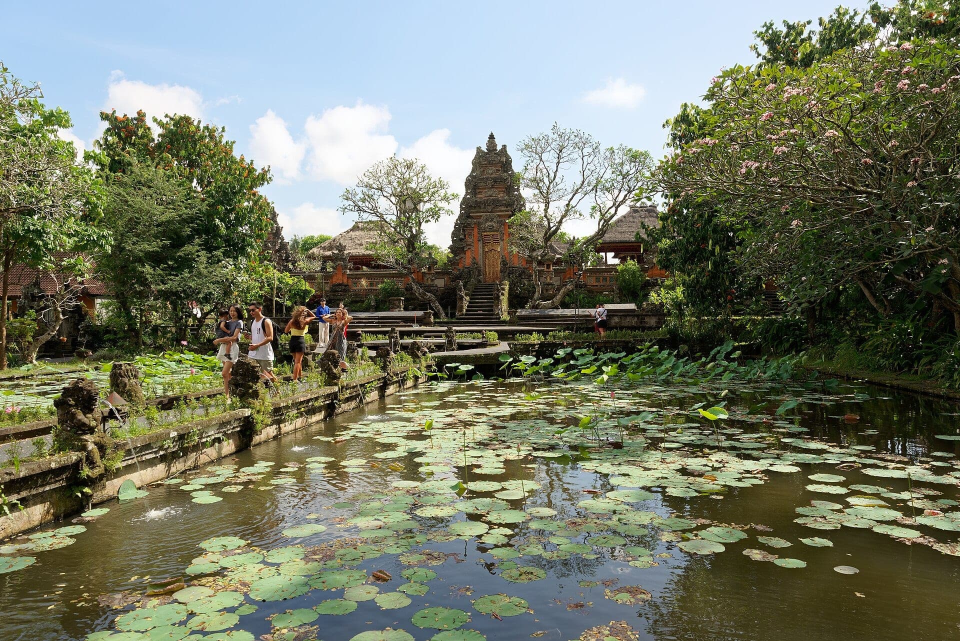 Taman Saraswati Temple with lotus pond, Ubud, Bali