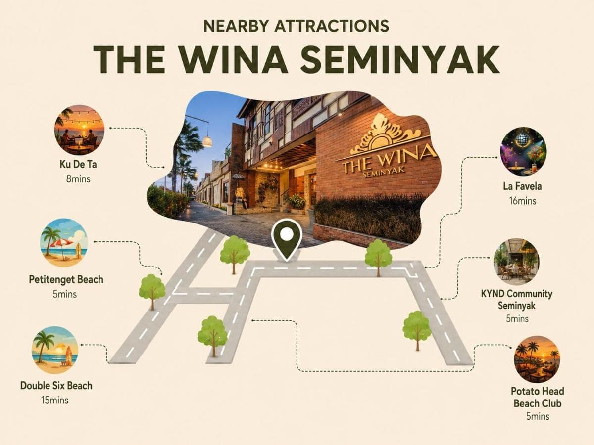 a map of the winka seminyak building at The Wina Villa Seminyak, Near Potato Head Beach Club in Seminyak