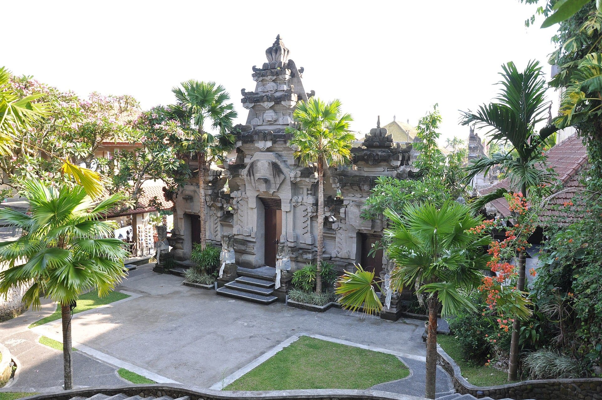 Wide view of Puri Lukisan Museum complex in Ubud, Bali