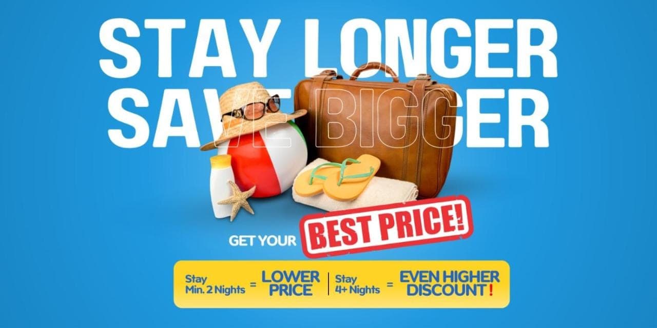 a flyer for a travel agency with luggage and a suitcase at Stark Boutique Hotel and Spa in Kuta